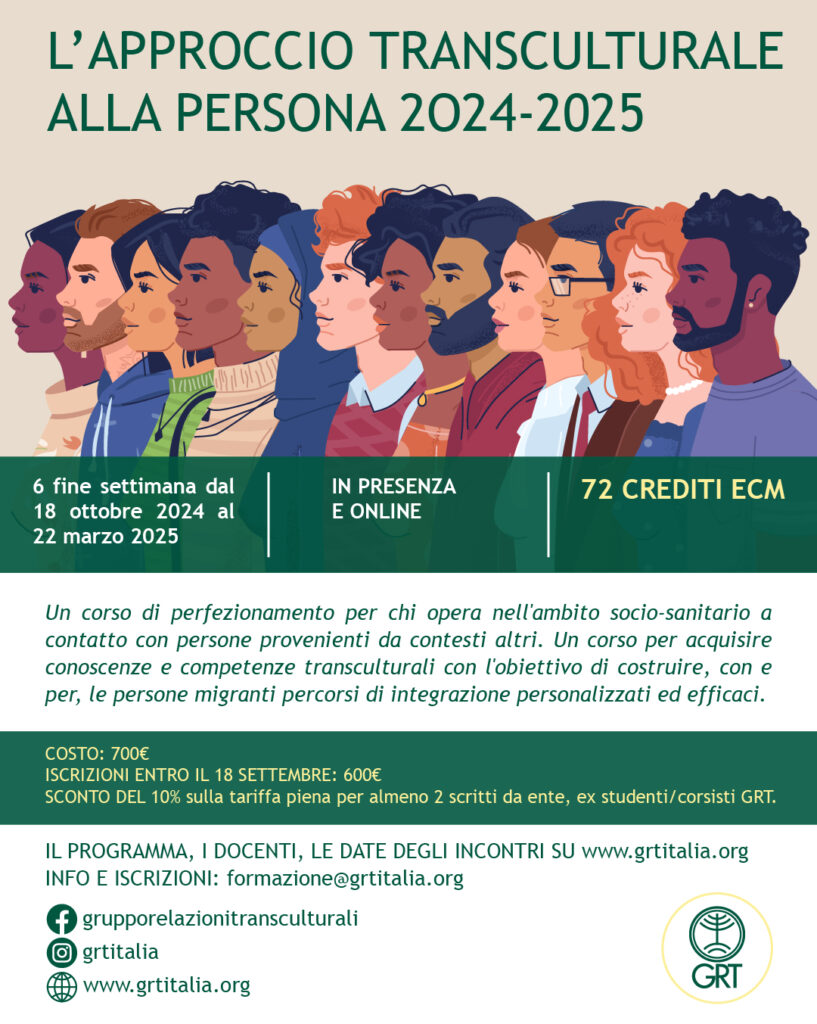 L’APPROCCIO TRANSCULTURALE ALLA PERSONA 2024/2025